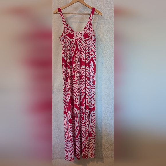 INC MAXI DRESS Sz. Petite Medium Orange & White - Picture 15 of 17